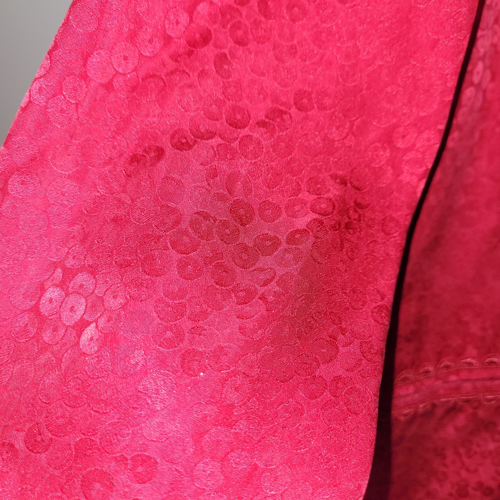 Vintage Silk Skirt Suit Anne Crimmins Hong Kong Red Jacquard Set 8 - Picture 4 of 15